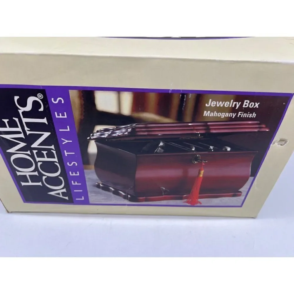 Home Accents Lifestyle Mahogany Finish Jewelry Box